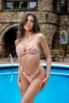 Μπικίνι τριγωνάκι animal print κόκκινο/άσπρο