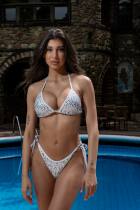 Μπικίνι τριγωνάκι με παγιέτα λευκό