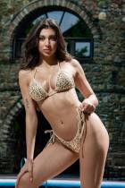 Μπικίνι τριγωνάκι με παγιέτα χρυσό