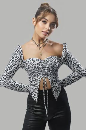 Λεοπάρ crop top