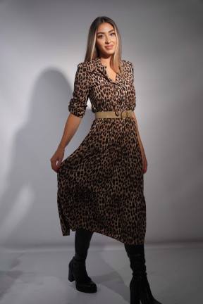 Μακρύ animal print φόρεμα...