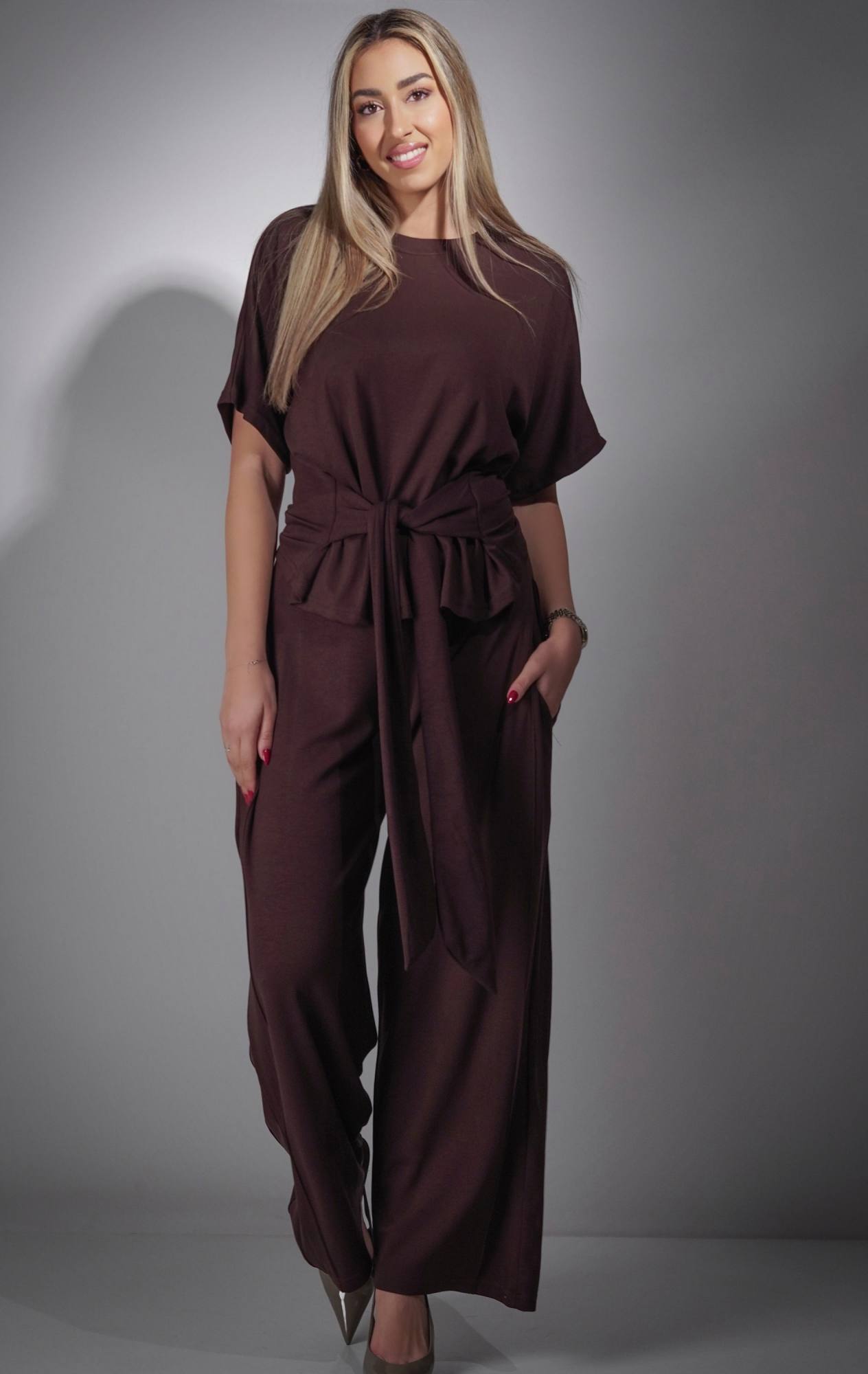 Σετ παντελόνι μπλούζα με δέσιμο