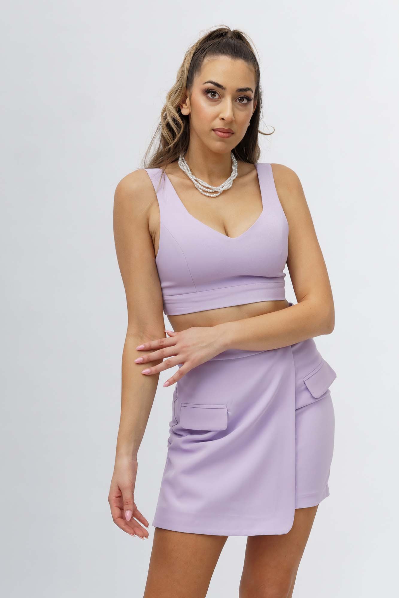 Σετ λιλά φούστα-τοπ