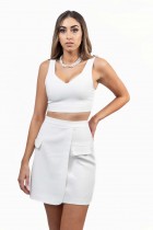 Σετ λευκό φούστα-τοπ