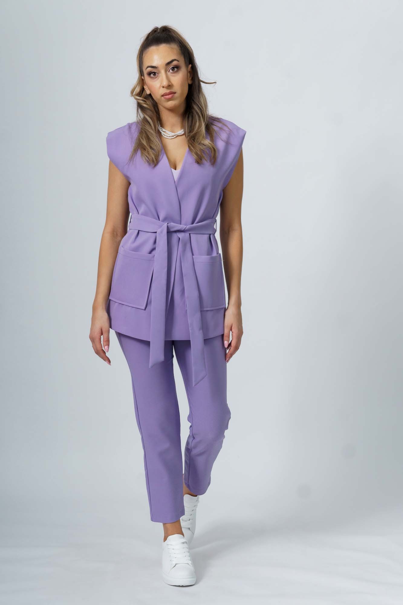 Λιλά σετ γιλέκο-παντελόνι