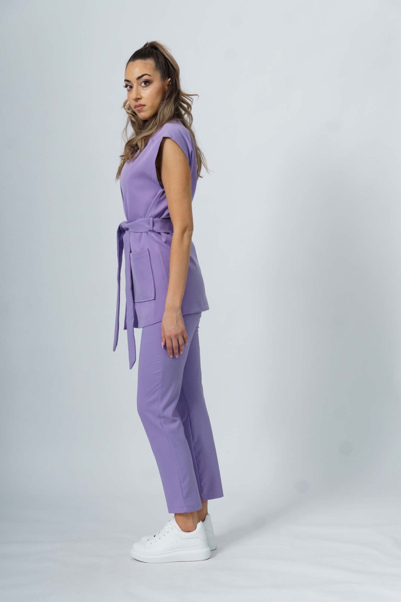 Λιλά σετ γιλέκο-παντελόνι