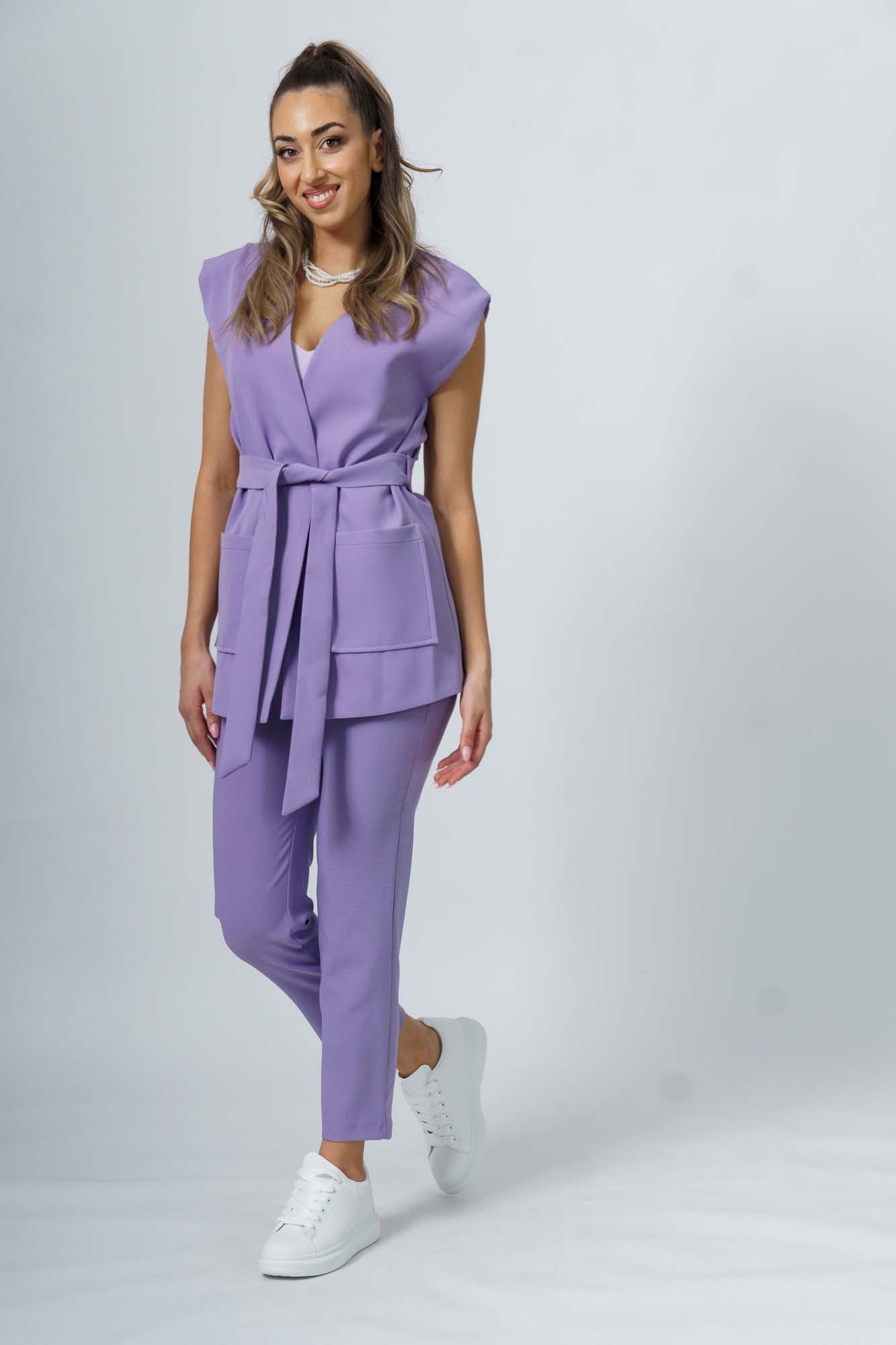 Λιλά σετ γιλέκο-παντελόνι