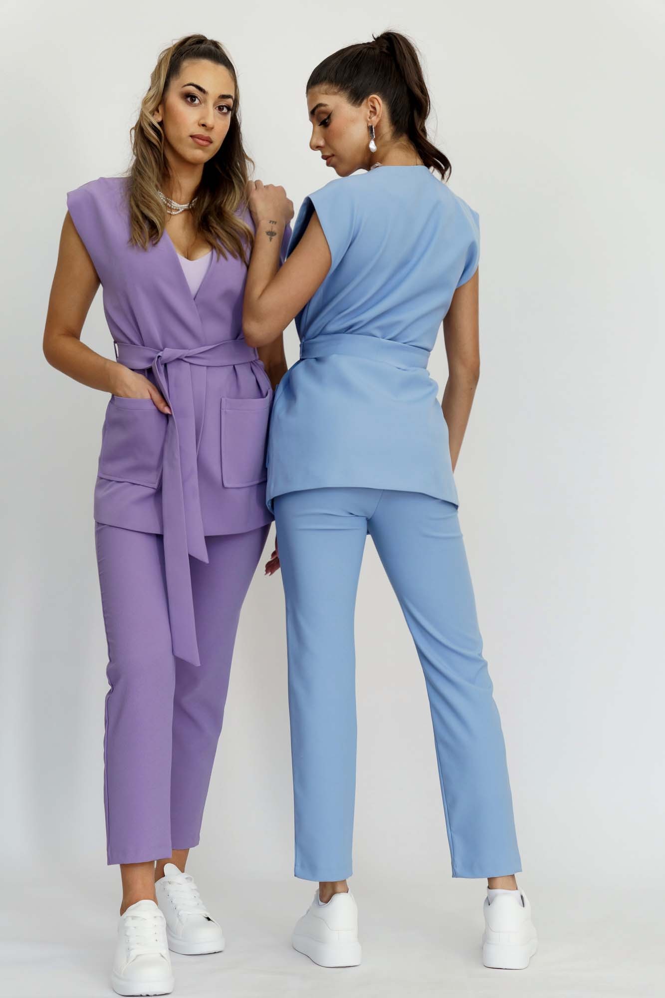 Λιλά σετ γιλέκο-παντελόνι