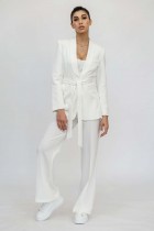 Λευκό σετ σακάκι-παντελόνα