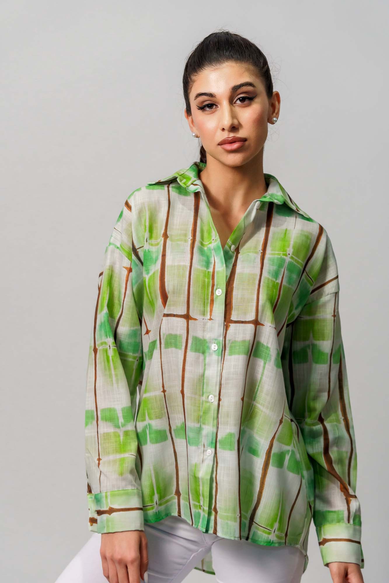 Πράσινο εμπριμέ πουκάμισο