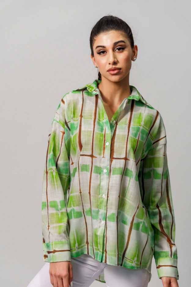 Πράσινο εμπριμέ πουκάμισο