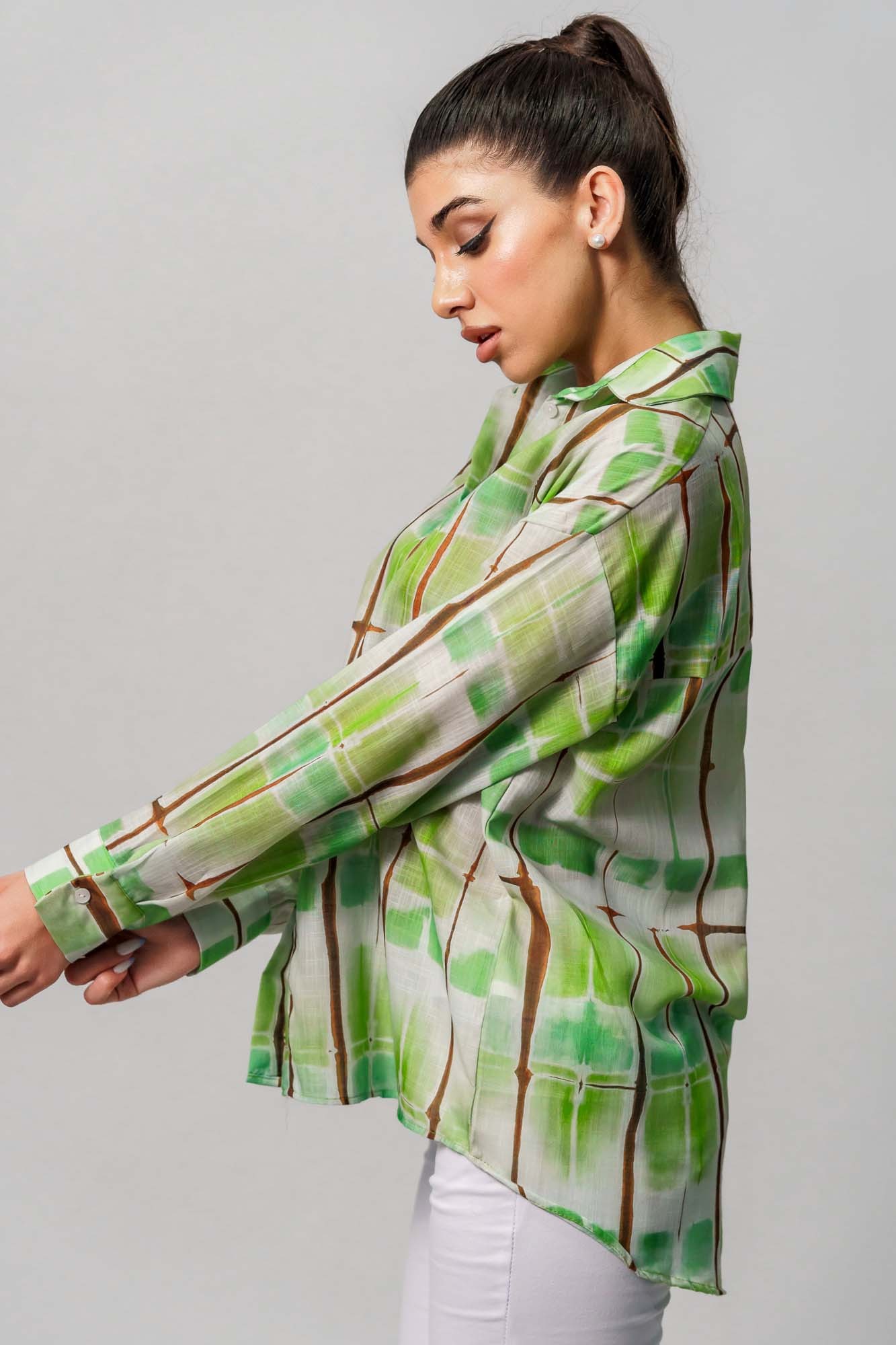 Πράσινο εμπριμέ πουκάμισο