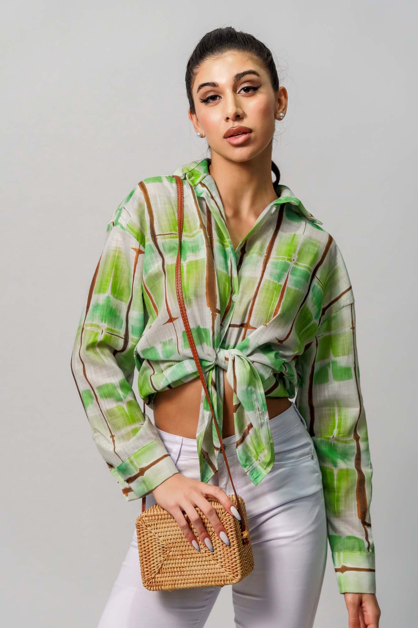 Πράσινο εμπριμέ πουκάμισο