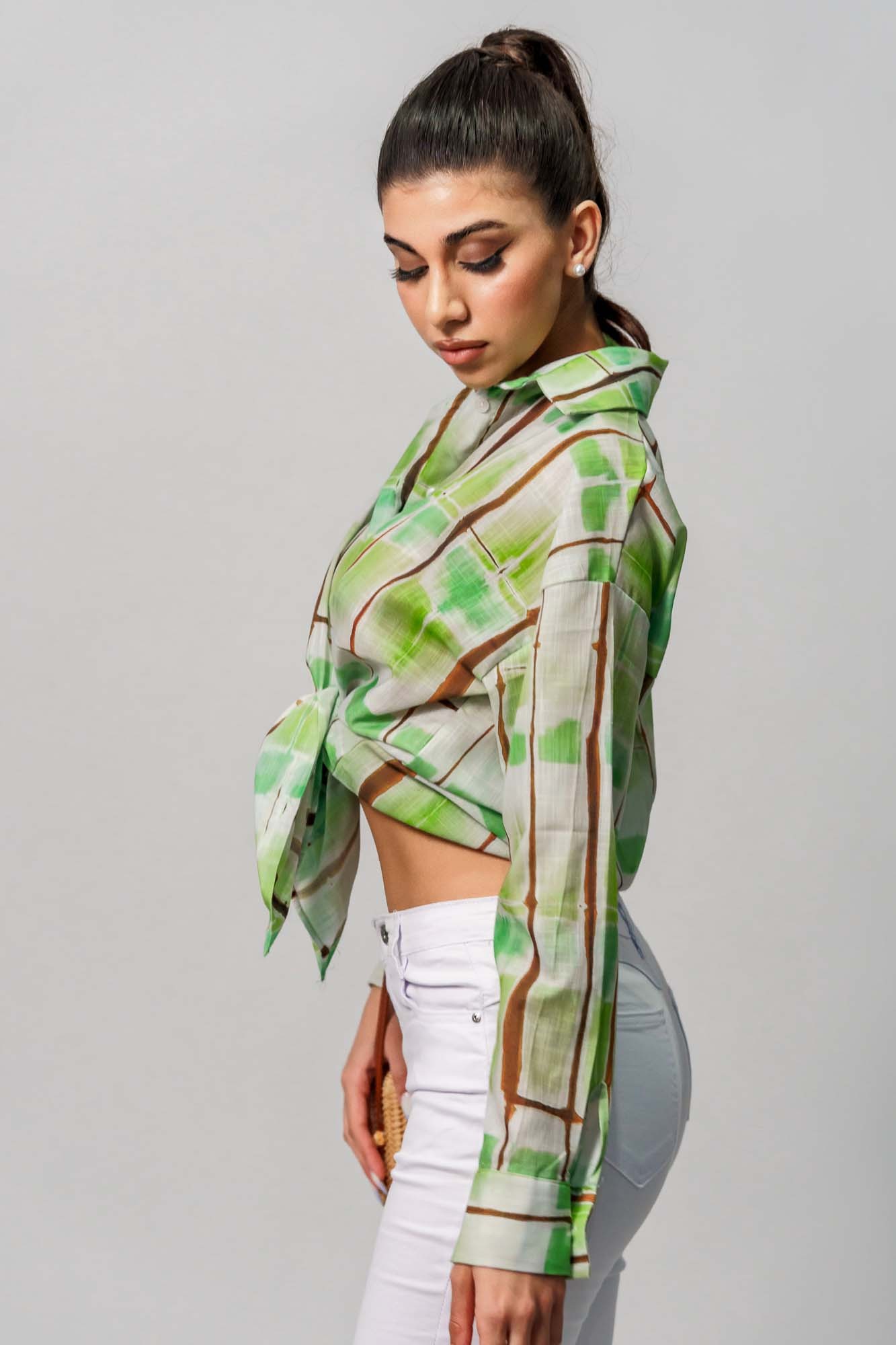 Πράσινο εμπριμέ πουκάμισο