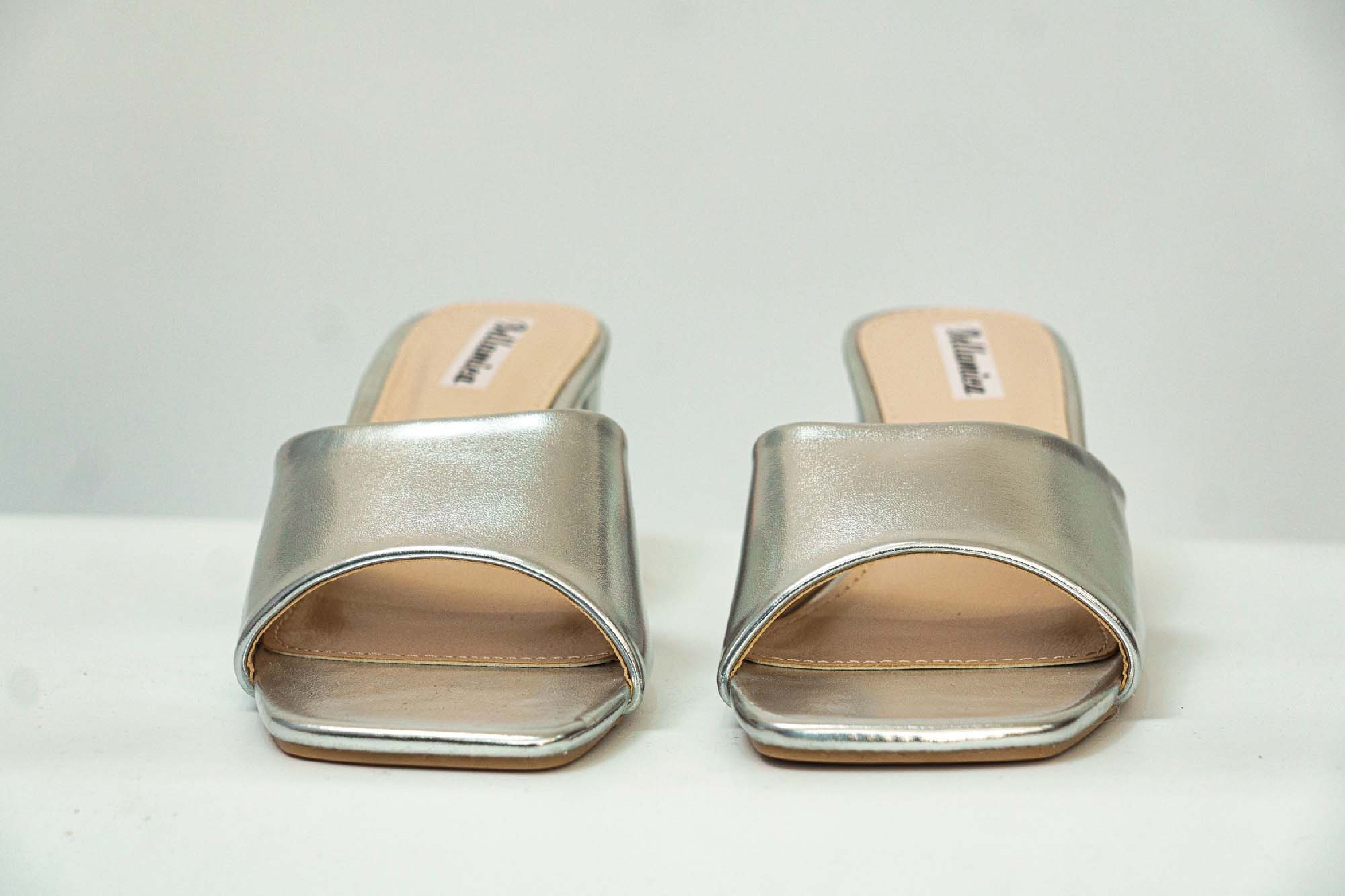 Πέδιλα mules ασημί