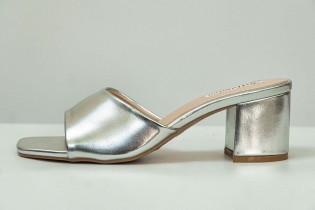 Πέδιλα mules ασημί