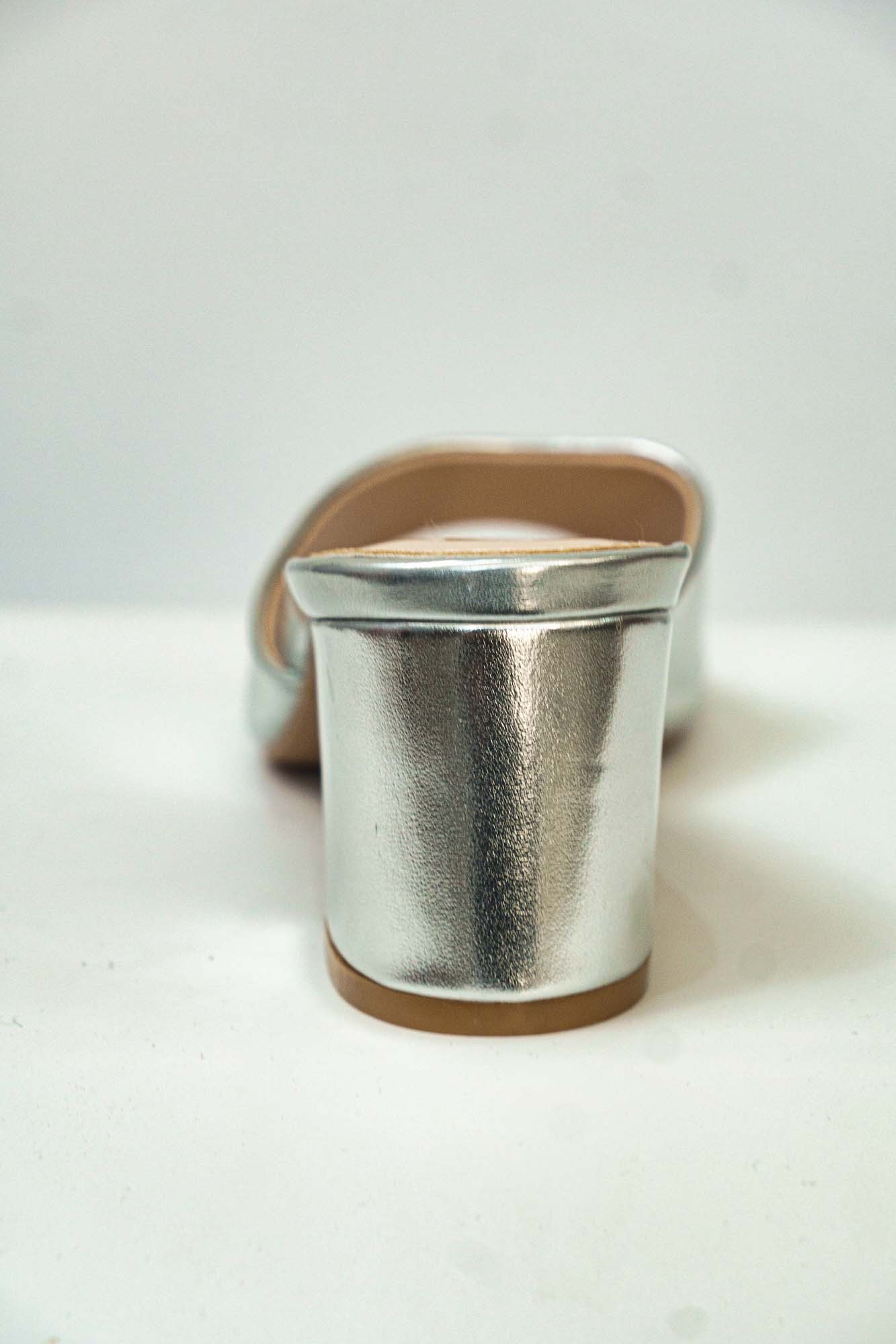 Πέδιλα mules ασημί